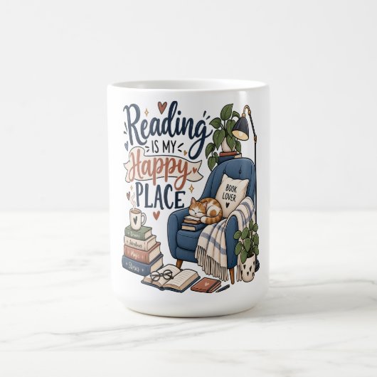 Mug La lecture est mon endroit heureux – Conception de (Centre)