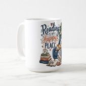 Mug La lecture est mon endroit heureux – Conception de (Devant gauche)