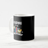 Mug La lecture est mon ver de livre Superpower (Devant gauche)