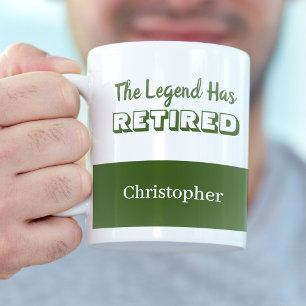 Mug La légende a retiré la retraite blanche verte