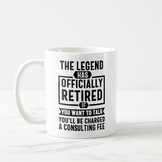 Mug la légende est à la retraite - cadeau de retraite (Gauche)