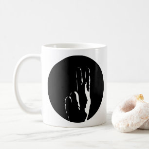Mug la lettre K en langue des signes