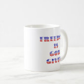 Mug La liberté est Dieu donné, blanc rouge et bleu (Devant droit)