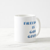 Mug La liberté est donnée par Dieu, bleu (Devant droit)