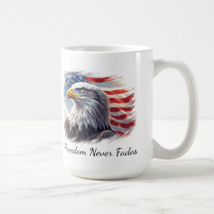Mug La liberté ne faiblit jamais, drapeau américain pa