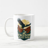 Mug La Liberté vole ici Rétro Eagle (Gauche)