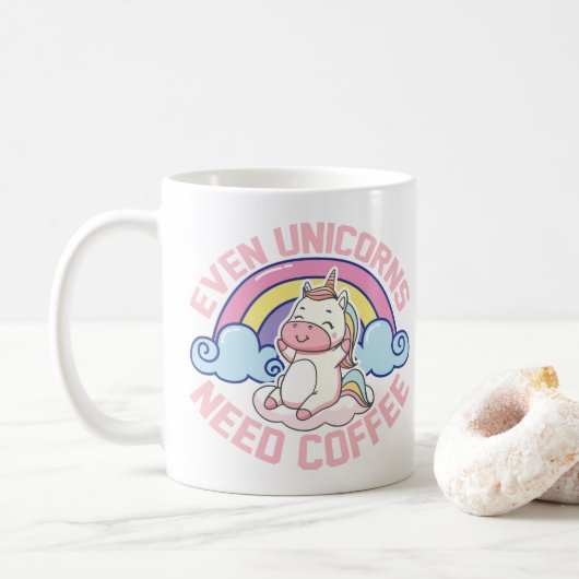 Mug La licorne a besoin de café (Avec donut)