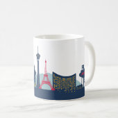 Mug La ligne d'horizon illustrée de Las Vegas (Devant droit)
