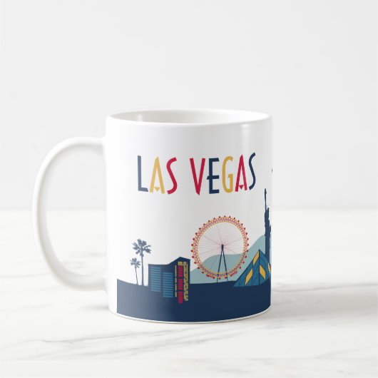 Mug La ligne d'horizon illustrée de Las Vegas (Gauche)