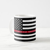 Mug La ligne rouge mince drapeau de sapeur-pompier (Devant gauche)