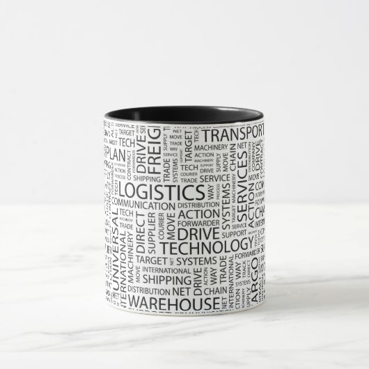 Mug La LOGISTIQUE modèle avec des mots (Centre)