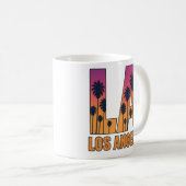 Mug LA Los Angeles Palm Trees Sunset Retro Design (Devant droit)