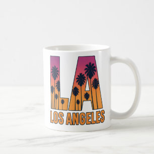 Mug LA Los Angeles Palm Trees Sunset Retro Design