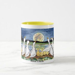 Mug La "lune penche" la famille de canard observant la