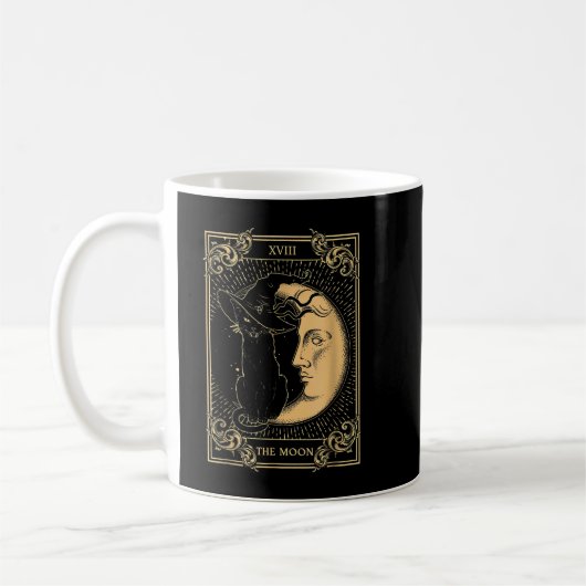Mug La Lune Tarot XVII Inspiré Chat Noir Sorcière Casq (Gauche)