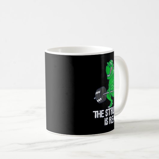 Mug La Lutte Est Vraiment Drôle T-rex Gym Exercice (Devant droit)
