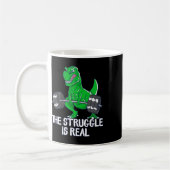Mug La Lutte Est Vraiment Drôle T-rex Gym Exercice (Gauche)