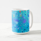 Mug La Machine à Bulles : Art Abstrait Bleu (Devant droit)