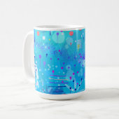Mug La Machine à Bulles : Art Abstrait Bleu (Devant gauche)