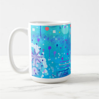 Mug La Machine à Bulles : Art Abstrait Bleu