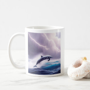 Mug La magie des dauphins dans une mer orageuse : une