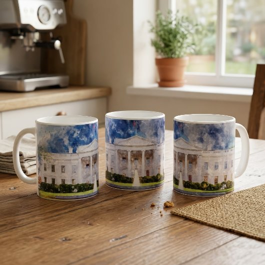 Mug La Maison Blanche à Washington DC Aquarelle