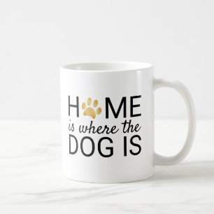 Mug La maison est là où est le chien est des empreinte