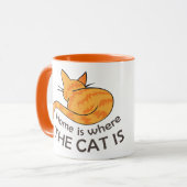 Mug La maison est là où se trouve le chat (Devant gauche)