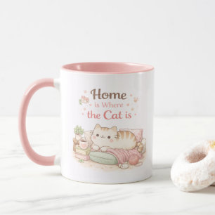 Mug La maison est l'endroit où le chat est mignon Café
