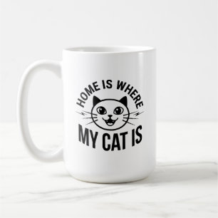 Mug La maison est où la typographie personnalisée est