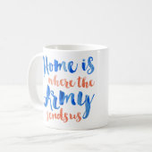 Mug La maison est où l'armée - aquarelle patriotique (Devant gauche)