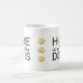 Mug La Maison Est Où Le Chien Est Empreintes de pattes (Centre)