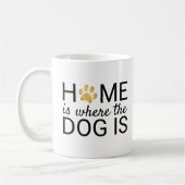 Mug La Maison Est Où Le Chien Est Empreintes de pattes (Gauche)
