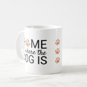 Mug La Maison Est Où Le Chien Est Rose Empreintes de p (Devant gauche)
