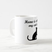 Mug La maison est où mon chat est (Devant gauche)