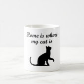 Mug La maison est où mon chat est (Centre)