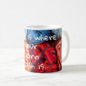 Mug La maison est où votre cachette de fil est (Devant droit)