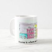 Mug La maison est où vous la faites ! (Devant gauche)
