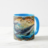 Mug La Majestueuse Mosaïque Marine Une Baleine De Verr (Devant droit)