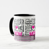 Mug La MAMAN est AMOUR, le jour de mère, (Devant gauche)