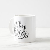 Mug La mariée élégant écriture noire Mariage (Devant gauche)