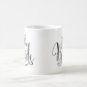 Mug La mariée élégant écriture noire Mariage (Centre)
