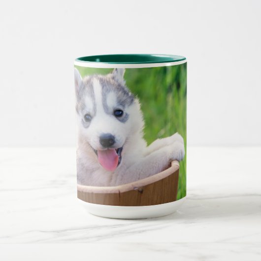 Mug La marionnette sibérienne Husky dans un pot (Centre)