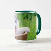 Mug La marionnette sibérienne Husky dans un pot (Devant droit)