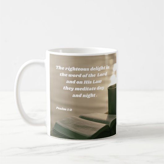 Mug La Médaille Juste Sur La Parole De Dieu Psaume 1:2 (Gauche)