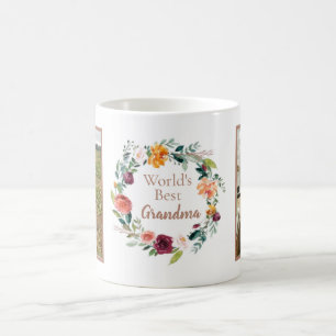 MUG LA MEILLEURE GRAND-MAMAN DES MONDES AVEC 2 PHOTOS