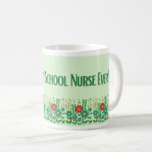 Mug La meilleure infirmière - Conception florale (Devant droit)