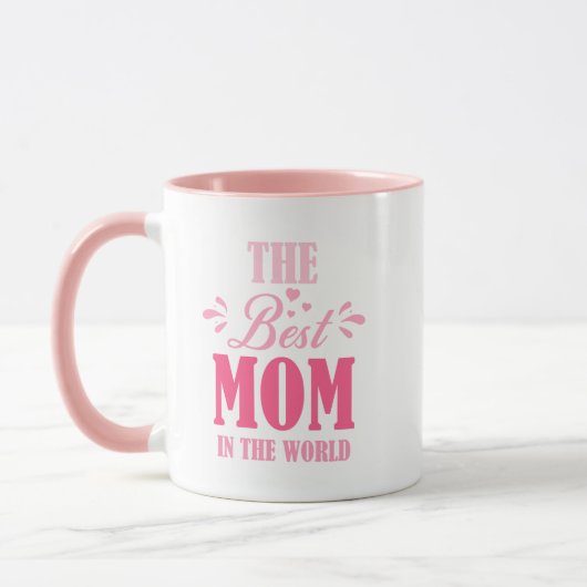 Mug La Meilleure maman Au Monde | Fête des mères roses (Gauche)