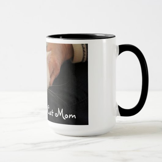 Mug La meilleure maman du chat du monde - chat blanc (Droite)