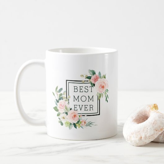 Mug La meilleure maman toujours | rougissent fleur (Avec donut)